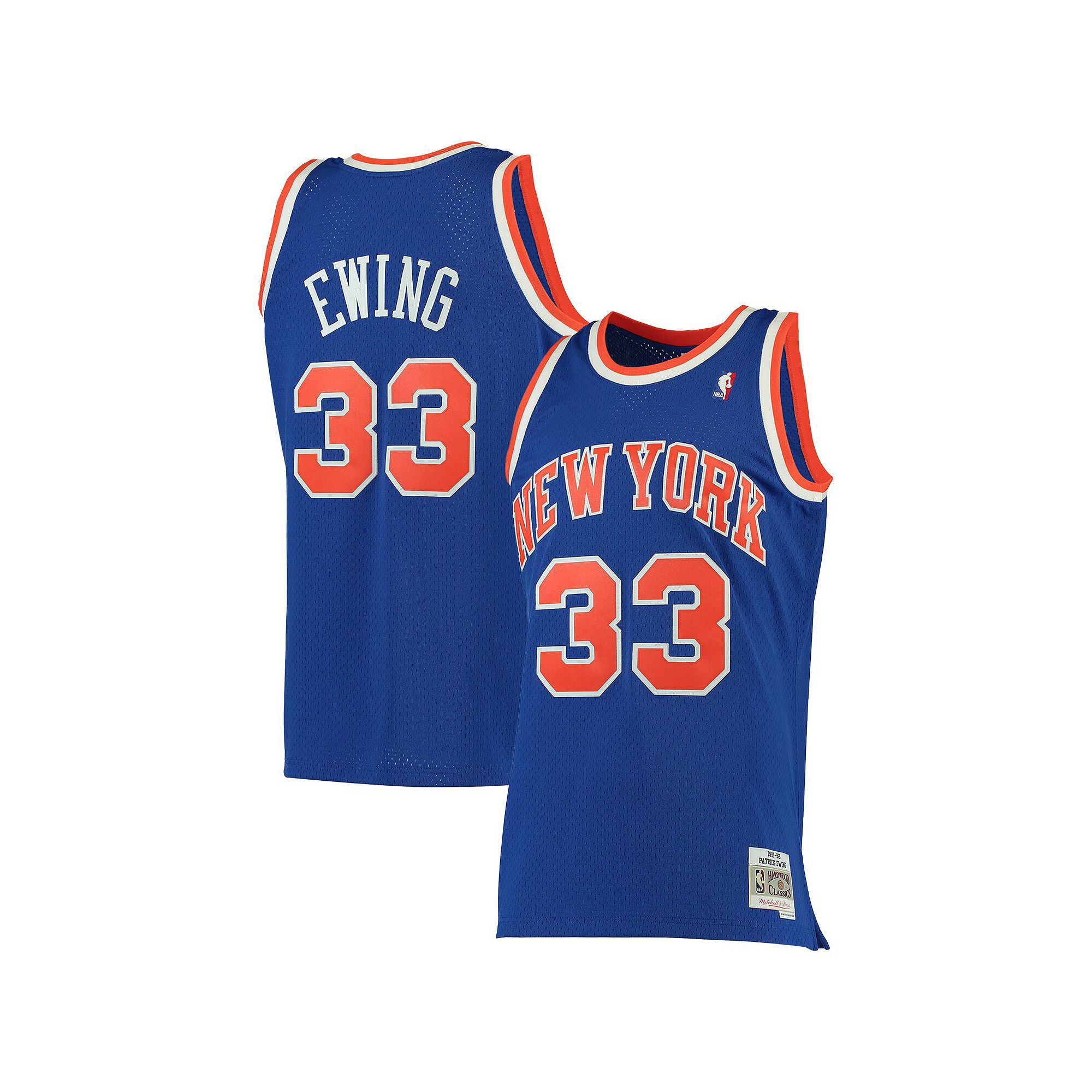 Mens Mitchell & Ness Patrick Ewing Blue New York Knicks Big & Tall Hardwoo