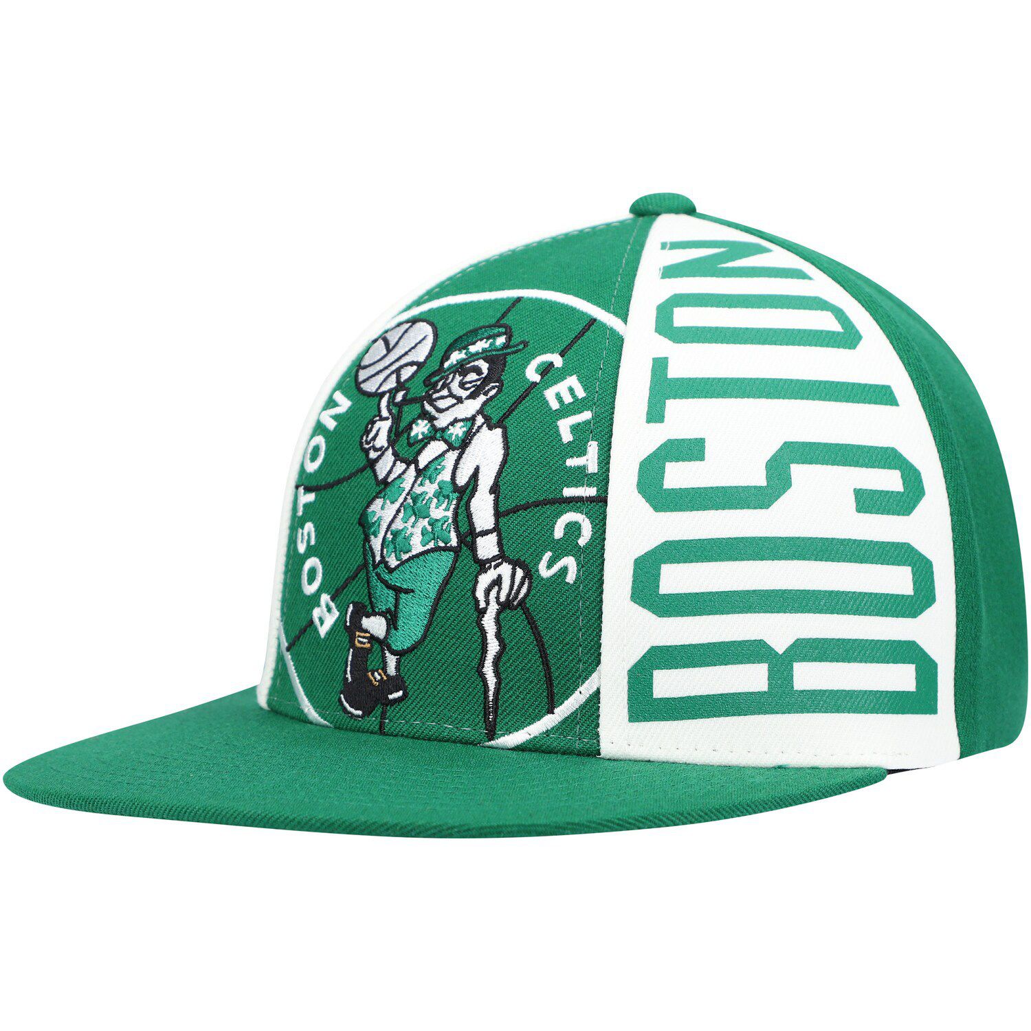 Image for Unbranded Men's Mitchell & Ness Kelly Green Boston Celtics Hardwood Classics Big Face Callout Snapback Hat at Kohl's.