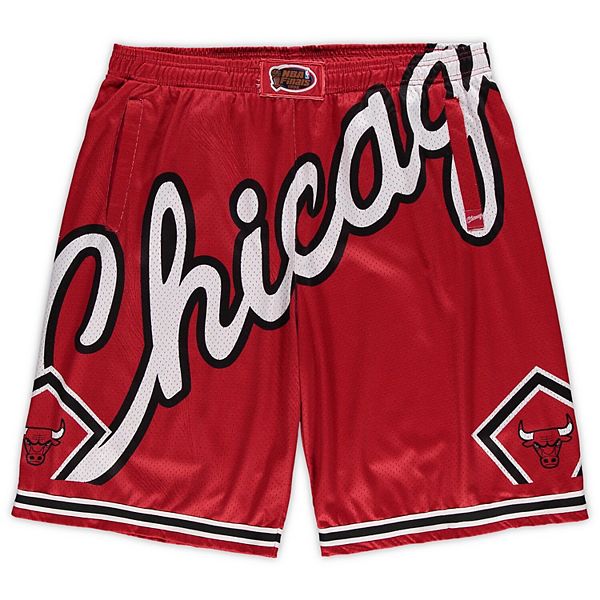 Men's Mitchell & Ness Red Chicago Bulls Big & Tall Hardwood Classics 1996  NBA Finals Big Face 2.0 Shorts