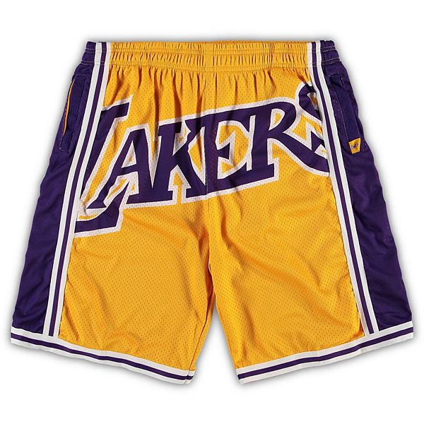 Men's Mitchell & Ness Gold Los Angeles Lakers Big & Tall Hardwood ...