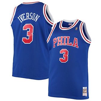 Men's Mitchell & Ness Allen Iverson Royal Philadelphia 76ers Big & Tall Hardwood Classics Swingman Jersey