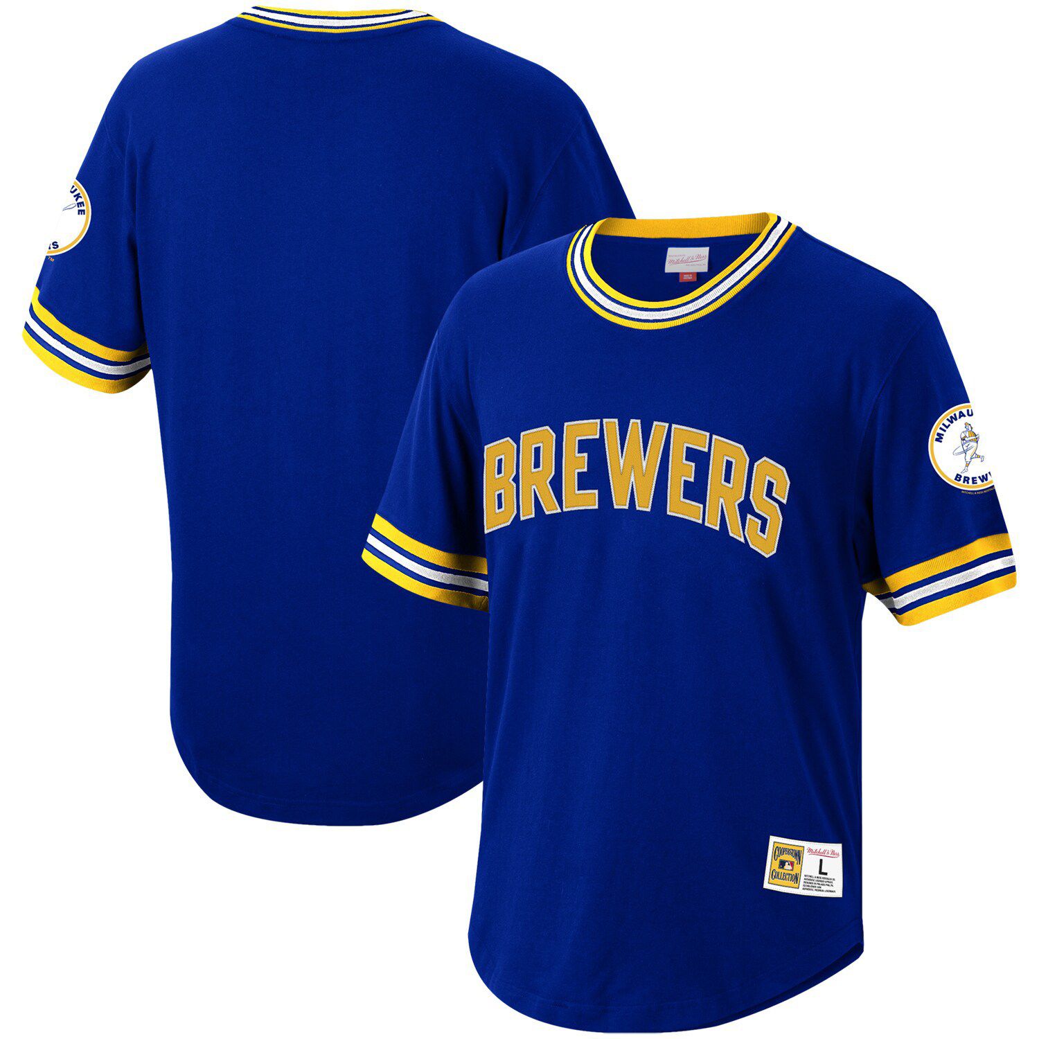 brewers button up jersey