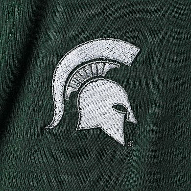 Women's Green Michigan State Spartans Offset Bubble Sleeve Cardigan