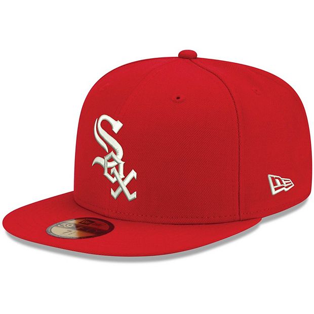 ergens bij betrokken zijn aankomen Zending Men's New Era Red Chicago White Sox Logo White 59FIFTY Fitted Hat