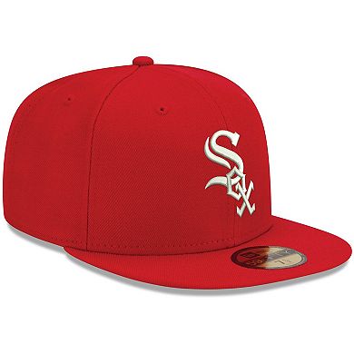 Men's New Era Red Chicago White Sox Logo White 59FIFTY Fitted Hat