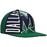 Men's Mitchell & Ness Green Dallas Mavericks Hardwood Classics Big Face Callout Snapback Hat