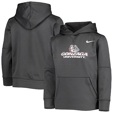 Youth Nike Anthracite Gonzaga Bulldogs KO Performance Pullover Hoodie