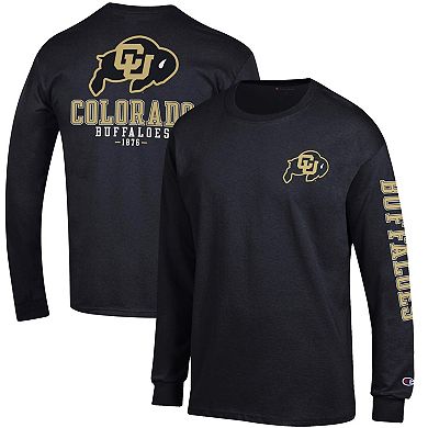 Men's Champion Black Colorado Buffaloes Team Stack Long Sleeve T-Shirt