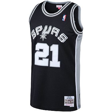 Men's Mitchell & Ness Tim Duncan Black San Antonio Spurs Big & Tall Hardwood Classics Jersey