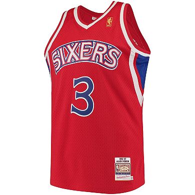 Men's Mitchell & Ness Allen Iverson Red Philadelphia 76ers 1996/97 Hardwood Classics Authentic Jersey