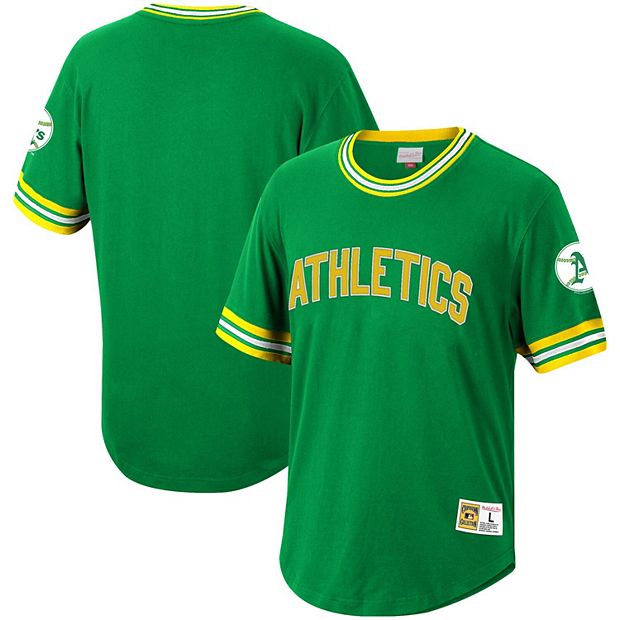 Mens Oakland Athletics Mitchell Ness Kelly Green Cooperstown Collection  Wild Pitch Jersey T Shirt