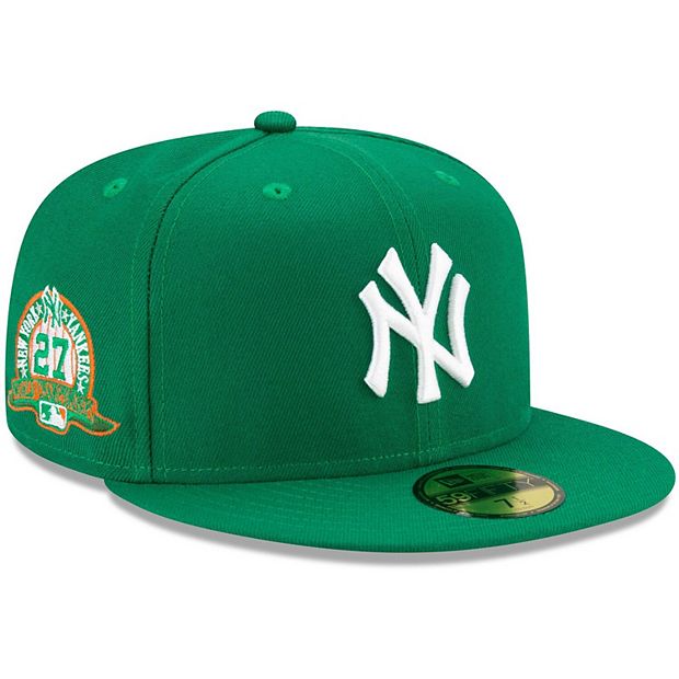 Men's New Era Green New York Yankees 27-Time World Series Champions Orange  Undervisor 59FIFTY Fitted