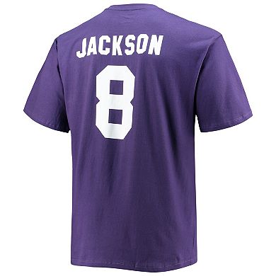 Men's Fanatics Branded Lamar Jackson Purple Baltimore Ravens Big & Tall Player Name & Number T-Shirt