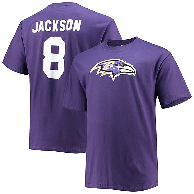 Men's Fanatics Branded Lamar Jackson Purple Baltimore Ravens Big & Tall Player Name & Number T-Shirt
