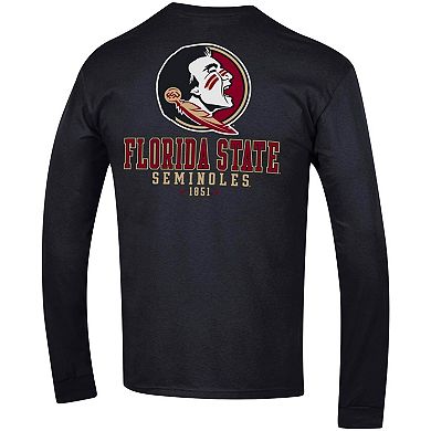 Men's Champion Black Florida State Seminoles Team Stack Long Sleeve T-Shirt