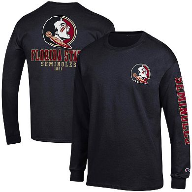 Men's Champion Black Florida State Seminoles Team Stack Long Sleeve T-Shirt