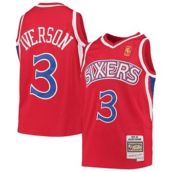 Youth Mitchell & Ness Allen Iverson Red Philadelphia 76ers 1996-97 Hardwood Classics Swingman Throwback Jersey