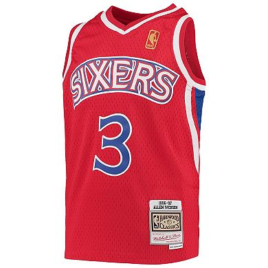 Youth Mitchell & Ness Allen Iverson Red Philadelphia 76ers 1996-97 Hardwood Classics Swingman Throwback Jersey