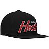 Men's Mitchell & Ness Black Miami Heat Hardwood Classics Script Snapback Hat