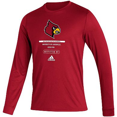 Men's adidas Red Louisville Cardinals Sideline Locker Tag Creator AEROREADY Long Sleeve T-Shirt