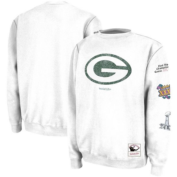 Men's Mitchell & Ness White San Francisco 49ers VIP Rings Crew Sweatshirt