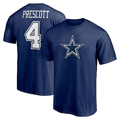 Men's Fanatics Branded Dak Prescott Navy Dallas Cowboys Player Icon Name & Number T-Shirt