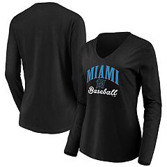 Profile White/Black Miami Marlins Plus Size Colorblock T-Shirt