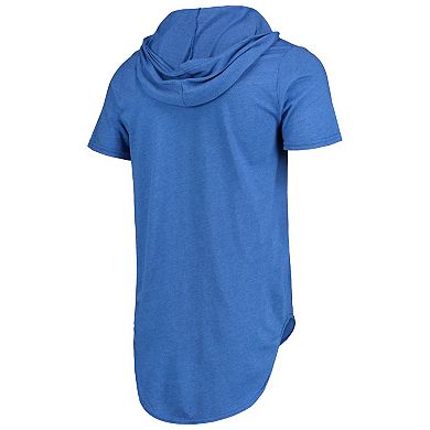 Men's Majestic Threads Royal Los Angeles Rams Primary Logo Tri-Blend Hoodie T-Shirt