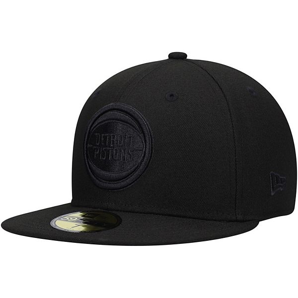 Men's New Era Detroit Pistons Black On Black 59FIFTY Fitted Hat
