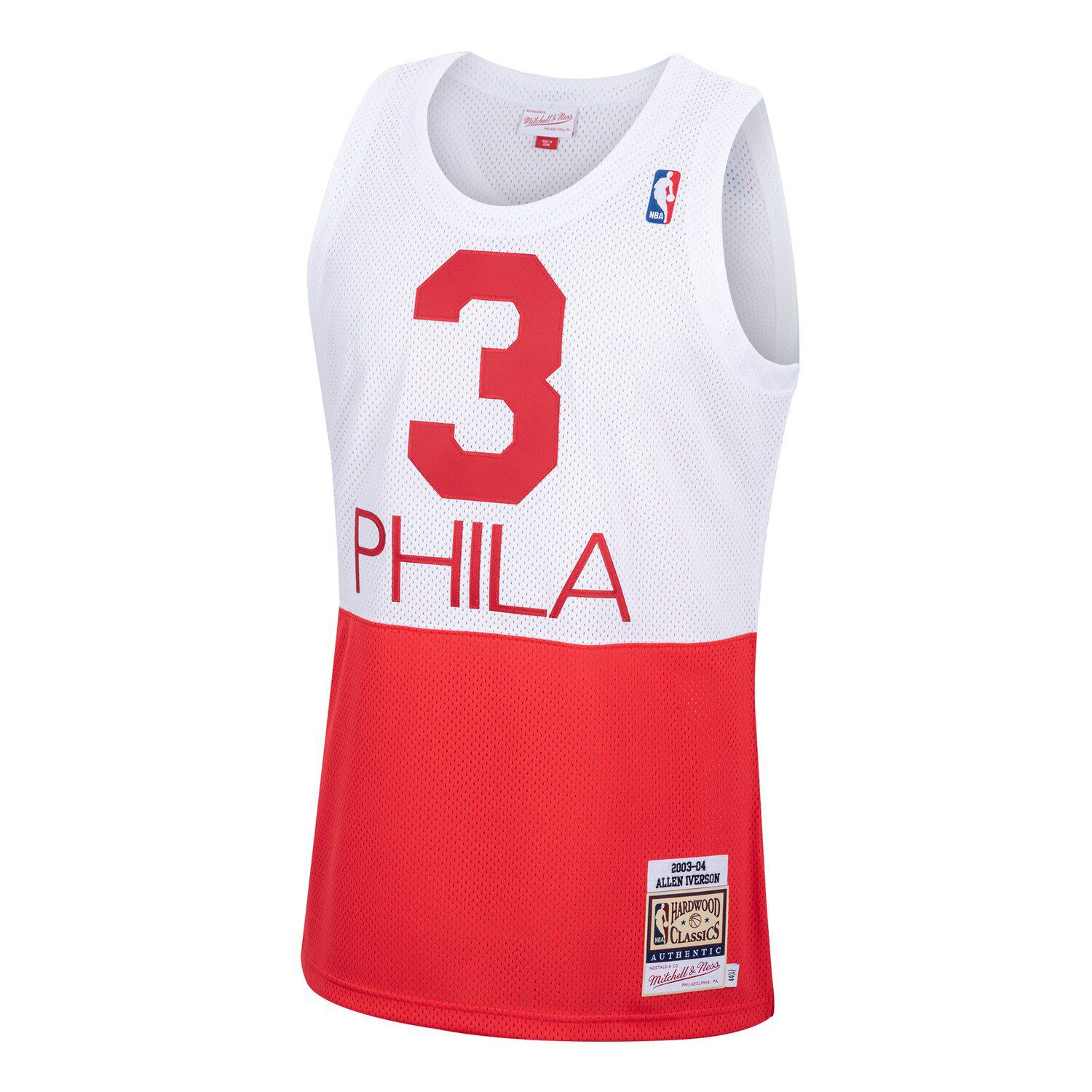 Men's Mitchell & Ness Allen Iverson White Philadelphia 76ers Hardwood ...