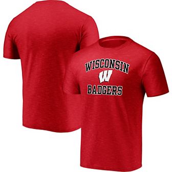Men's Fanatics Branded Red Wisconsin Badgers Heart and Soul Space-Dye T-Shirt