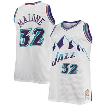 Men's Mitchell & Ness Karl Malone White Utah Jazz Big & Tall Hardwood Classics Jersey