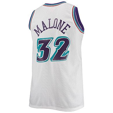 Men's Mitchell & Ness Karl Malone White Utah Jazz 1996/97 Big & Tall Hardwood Classics Swingman Jersey