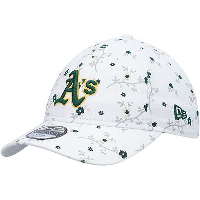 Girls Youth New Era White Oakland Athletics Blossom Adjustable Hat