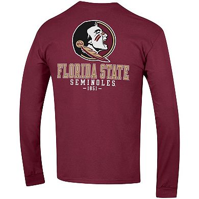 Men's Champion Garnet Florida State Seminoles Team Stack Long Sleeve T-Shirt