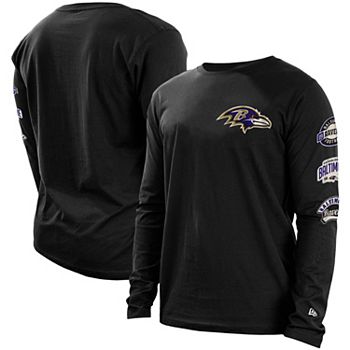 Women's Baltimore Ravens Nike Heathered Gray/Black Stripe Mesh Nickname  Tri-Blend 3/4-Sleeve T-Shirt