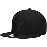 Men's New Era Chicago Bulls Black On Black 59FIFTY Fitted Hat