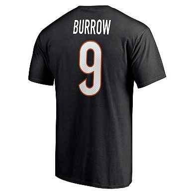 Men's Fanatics Branded Joe Burrow Black Cincinnati Bengals Player Icon Name & Number T-Shirt