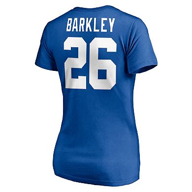 Women's Fanatics Branded Saquon Barkley Royal New York Giants Player Icon Name & Number V-Neck T-Shirt