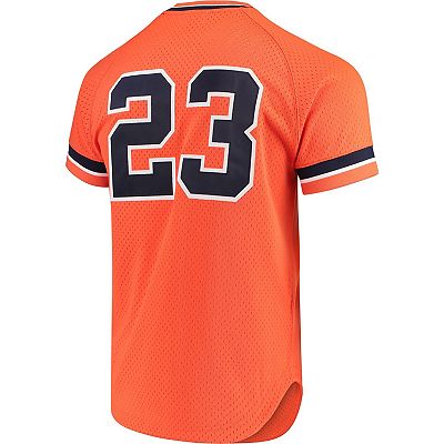 Men s Mitchell Ness Kirk Gibson Orange Detroit Tigers Cooperstown Collection Mesh Batting Practice Button Up