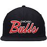 Men's Mitchell & Ness Black Chicago Bulls Hardwood Classics Script Snapback Hat