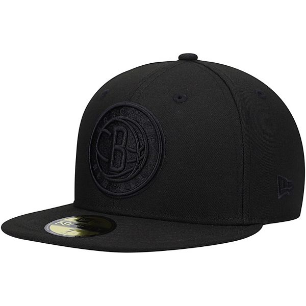 Men's New Era Brooklyn Nets Black On Black 59FIFTY Fitted Hat