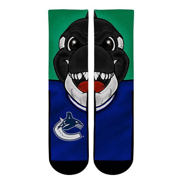 Youth Rock Em Socks Vancouver Canucks Split Face Mascot Crew Socks