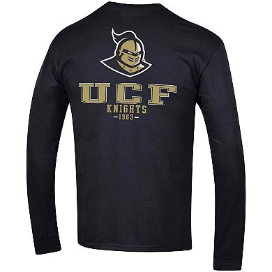 Men's Champion Black UCF Knights Team Stack Long Sleeve T-Shirt