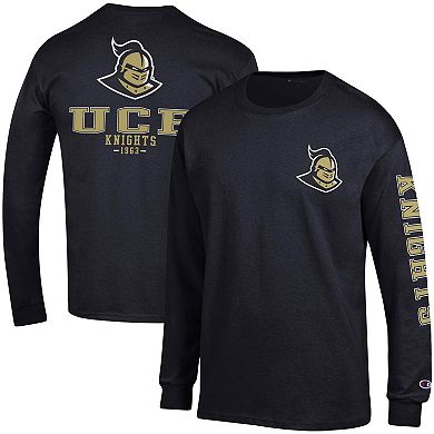 Men's Champion Black UCF Knights Team Stack Long Sleeve T-Shirt