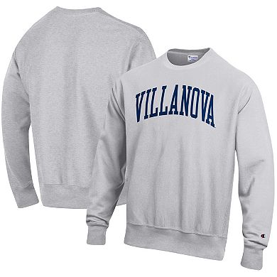 Men's Champion Heathered Gray Villanova Wildcats Arch Reverse Weave Pullover Sweatshirt