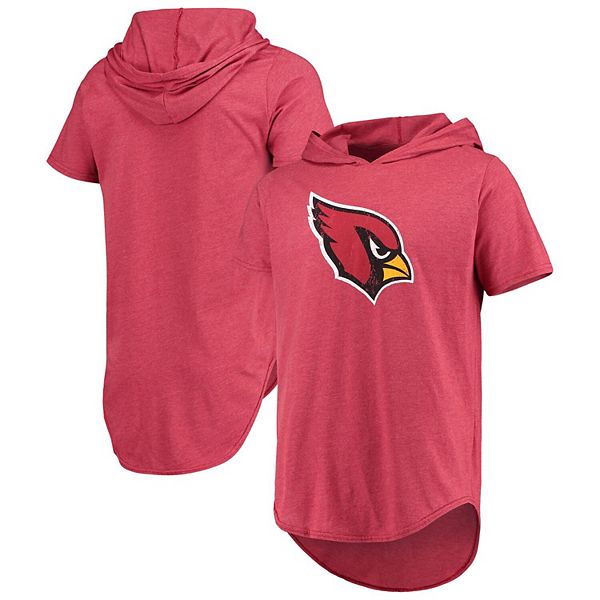 Men's Majestic Threads Cardinal Arizona Cardinals Primary Logo Tri-Blend  Hoodie T-Shirt