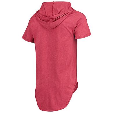 Men's Majestic Threads Cardinal Arizona Cardinals Primary Logo Tri-Blend Hoodie T-Shirt