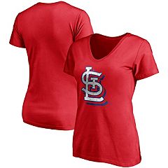 Women's Fanatics Branded Red St. Louis Cardinals Simplicity Crossover V-Neck Pullover Hoodie