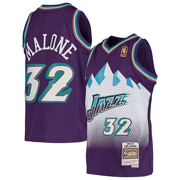  Mitchell & Ness Utah Jazz Karl Malone 1991 Throwback Swingman  Jersey Purple (Large) : Sports & Outdoors